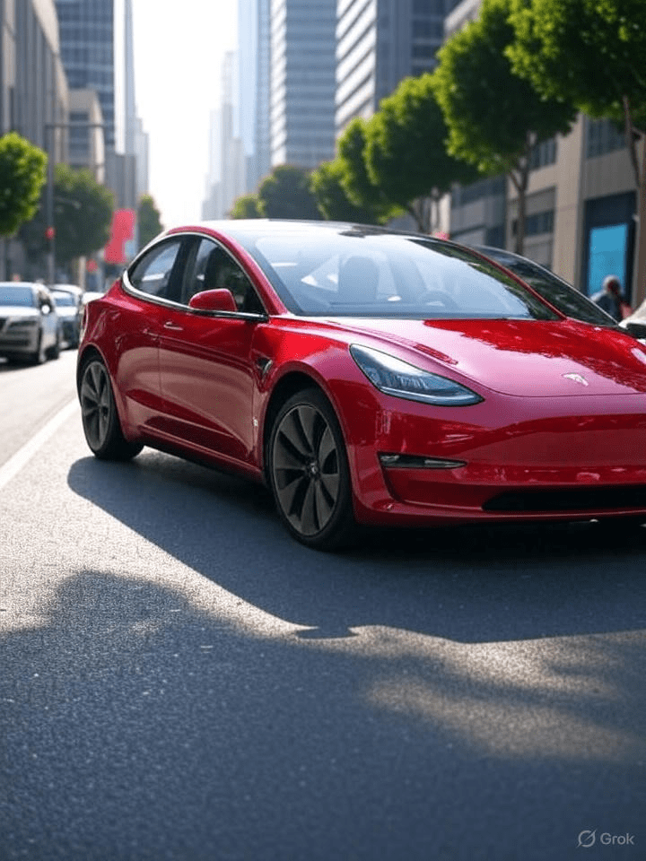 AI 이미지: Tesla robotaxi concept, city street, autonomous driving, FSD - 테슬라 로보택시 컨셉, 도시 거리, 자율주행, FSD